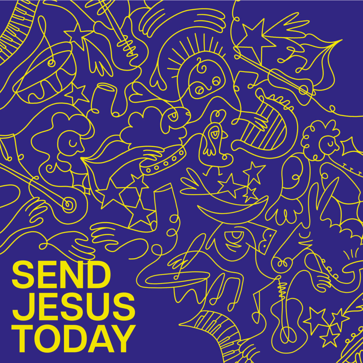 Logo des Albums „Send Jesus Today“ – musikalisches Weihnachtsprojekt mit Kinderchor, Band und vier Sprachen, produziert im Le Sonn Studio Südtirol.